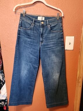 Elmis Denim Blue Wide-Leg Jeans - Malibu Cropped Color:Moonlit Ocean